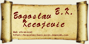 Bogoslav Kecojević vizit kartica